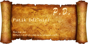 Patik Dániel névjegykártya